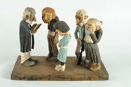 Appraisal: INTERESTING CARVING OF A SHOTGUN WEDDING BY DR H D