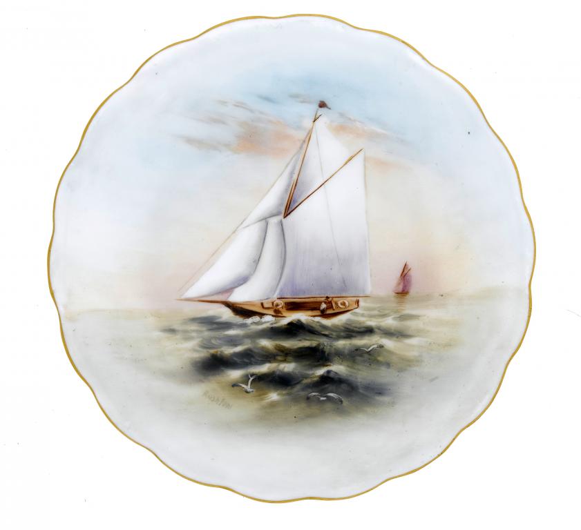 Appraisal: A ROYAL WORCESTER PLATE painted by Rushton signed with an