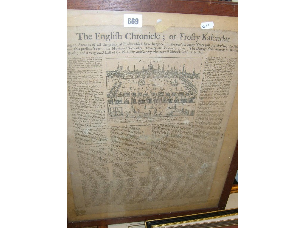 Appraisal: The English Chronicle or Frosty Calendar being an account of