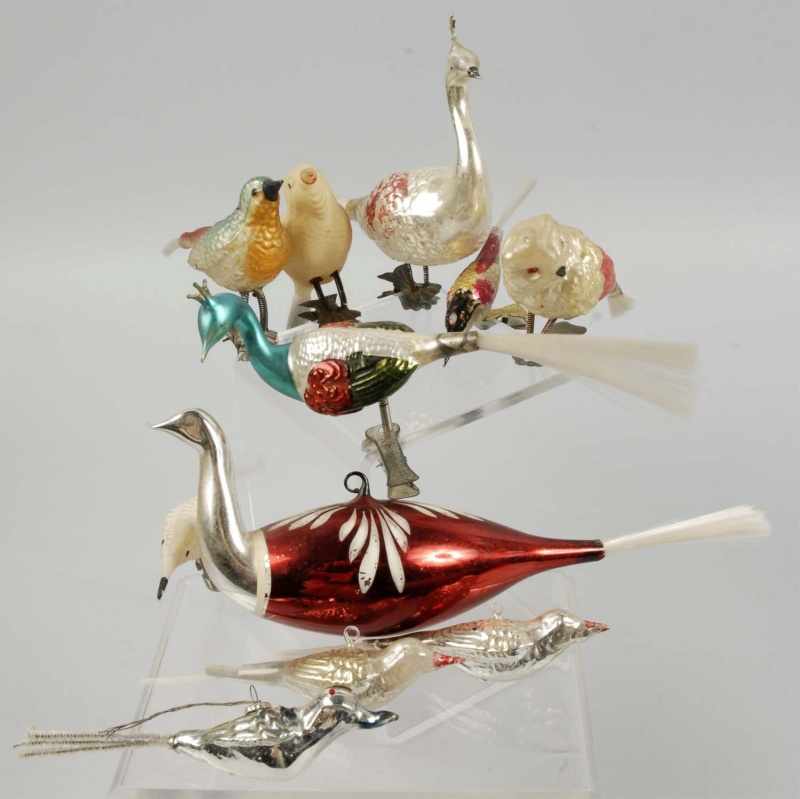 Appraisal: Lot of Bird Christmas Ornaments Description Includes clip-ons with spun