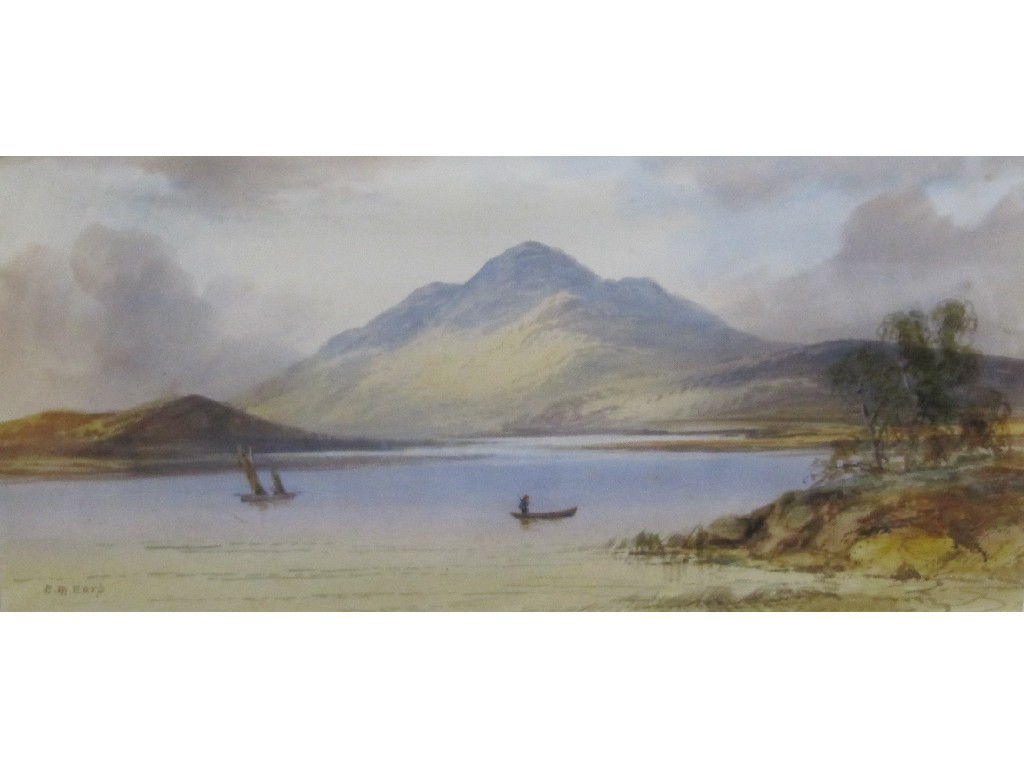 Appraisal: EDWIN M EARP Watercolour loch scene signed