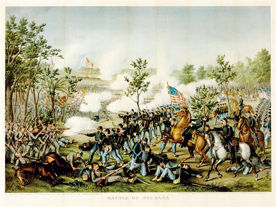 Appraisal: Kurtz Allison American - BATTLE OF ATLANTA color print framed