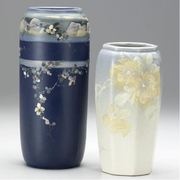 Appraisal: WELLER Hudson two vases Blue and Decorated and Hudson Light