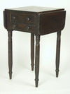 Appraisal: LAMP TABLE - Country Sheraton two drawer drop leaf lamp