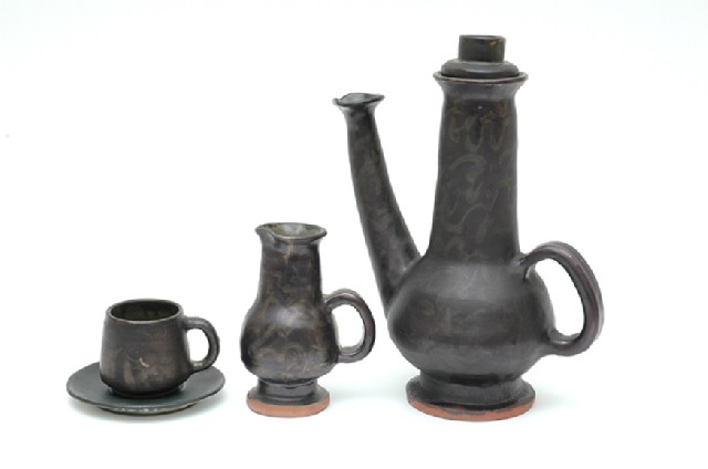 Appraisal: DAVID AND HERMIA BOYD Victoria circa Earthenware coffee set comprising