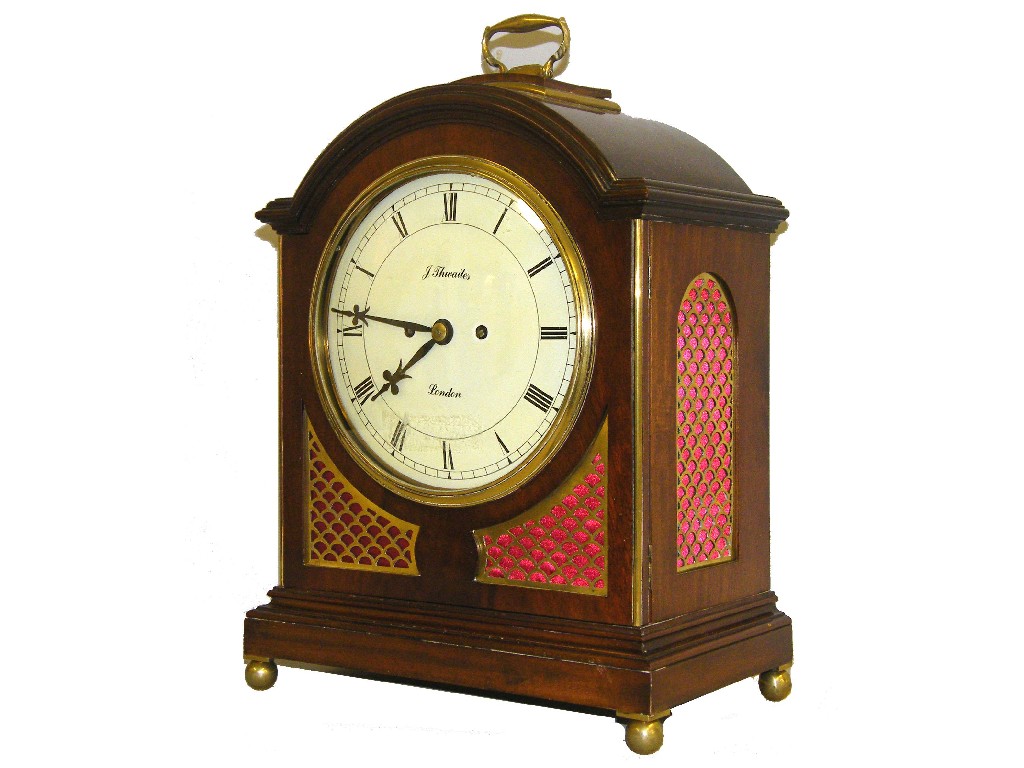 Appraisal: Mahogany double fusee bracket clock the movement striking on a