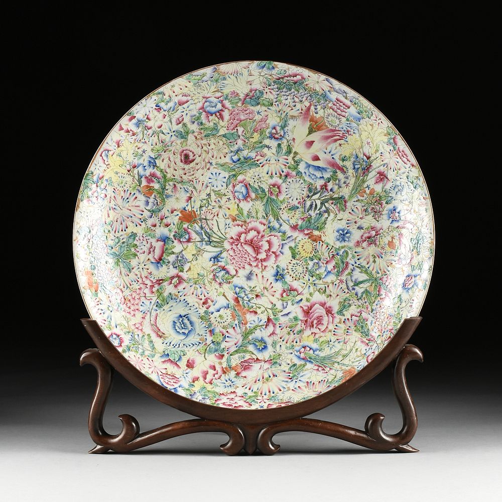 Appraisal: A CHINESE FAMILLE ROSE MILLEFLEUR CHARGER MARKED LAST HALF TH