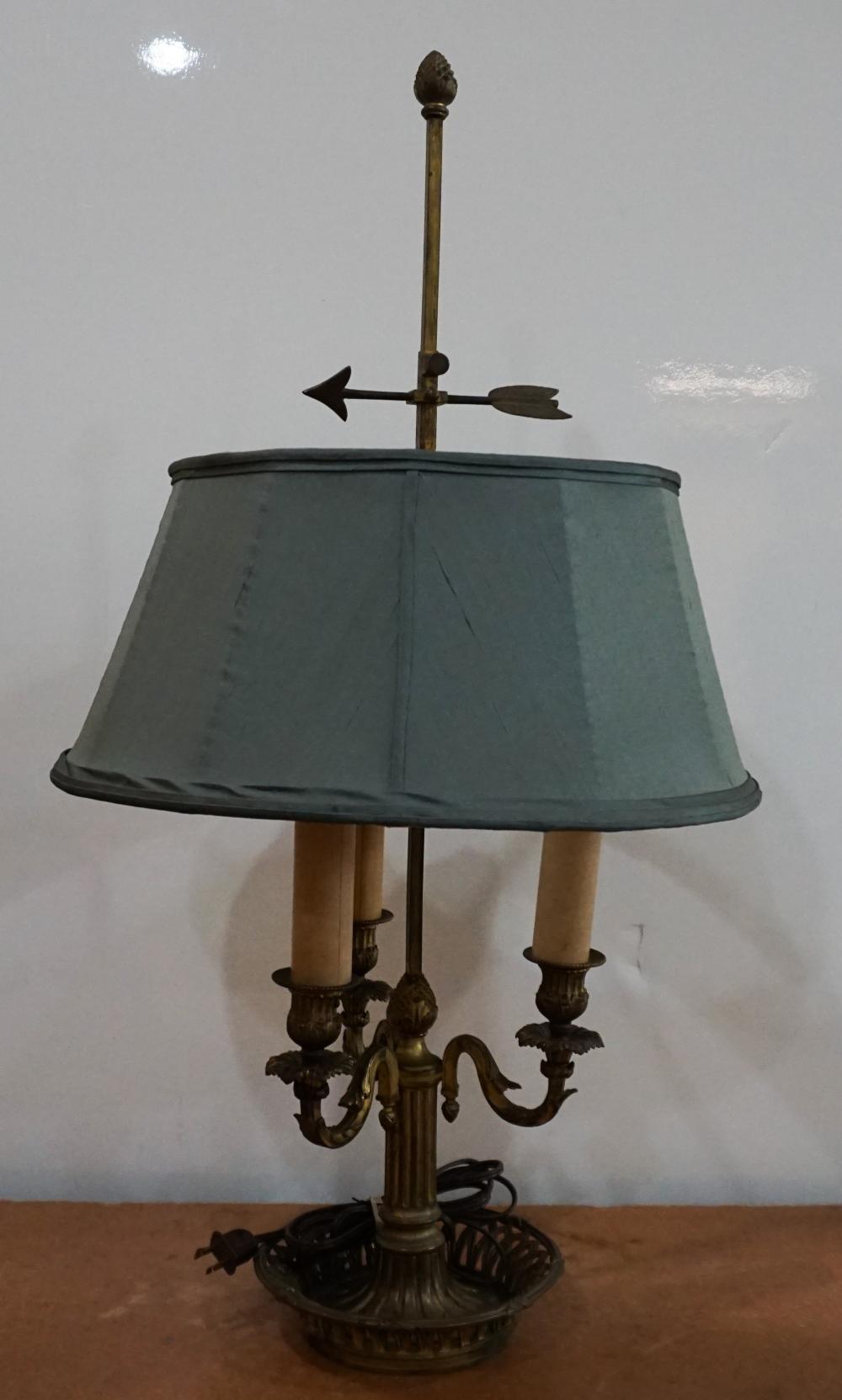 Appraisal: VICTORIAN STYLE BRASS ADJUSTABLE BOUILLOTTE LAMPVictorian Style Brass Adjustable Bouillotte