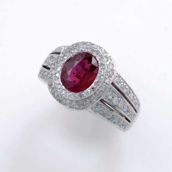 Appraisal: RUBY DIAMOND AND K GOLD RING Ruby diamond and K