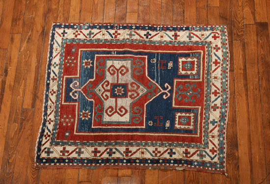 Appraisal: Lot Property of Various Owners Kazak Rug Circa Red ground