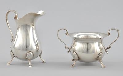 Appraisal: Sterling Silver Creamer and Sugar Bowl Matching sugar bowl and