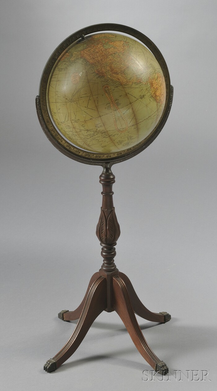 Appraisal: -inch Library Globe on Stand by Replogle Globes Inc Chicago