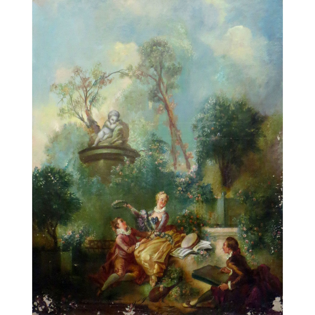 Appraisal: After Jean-Honore Fragonard The Progress of Love Oil on canvas