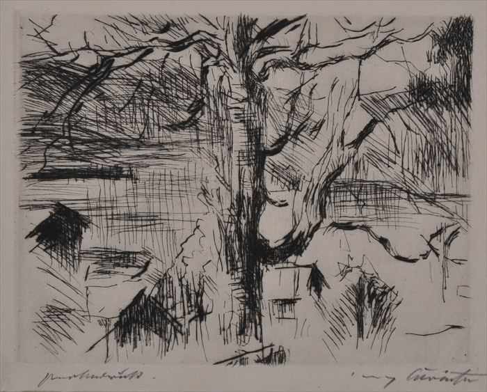 Appraisal: LOVIS CORINTH - TWO LANDSCAPE STUDIES One etching and one