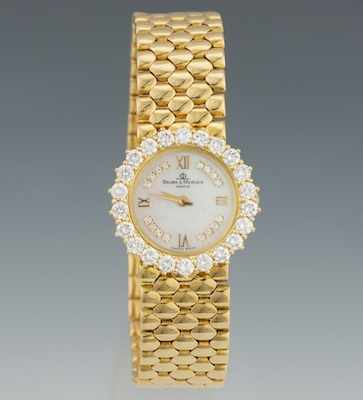 Appraisal: A Ladies' Baume and Mercier k and Diamond Dress Watch