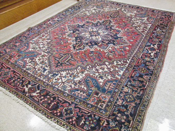 Appraisal: SEMI-ANTIQUE PERSIAN HERIZ CARPET East Azerbaijan Province northwest Iran traditional