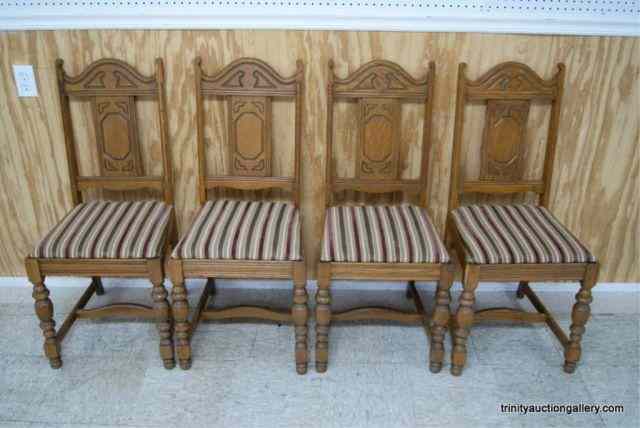 Appraisal: Vintage Solid Oak Dining ChairsFrom the yo 's era in