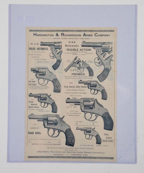 Appraisal: Harrington Richardson Arms Co Paper Poster This poster advertises the