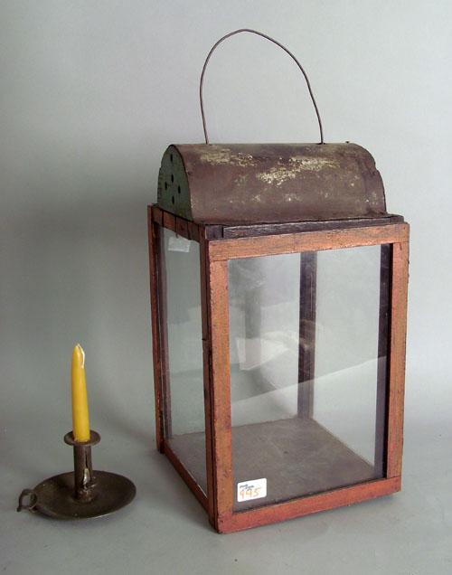 Appraisal: Painted pine lantern h