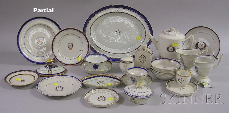 Appraisal: Approximately Assembled Pieces of Chinese Export Porcelain Armorial Tableware including