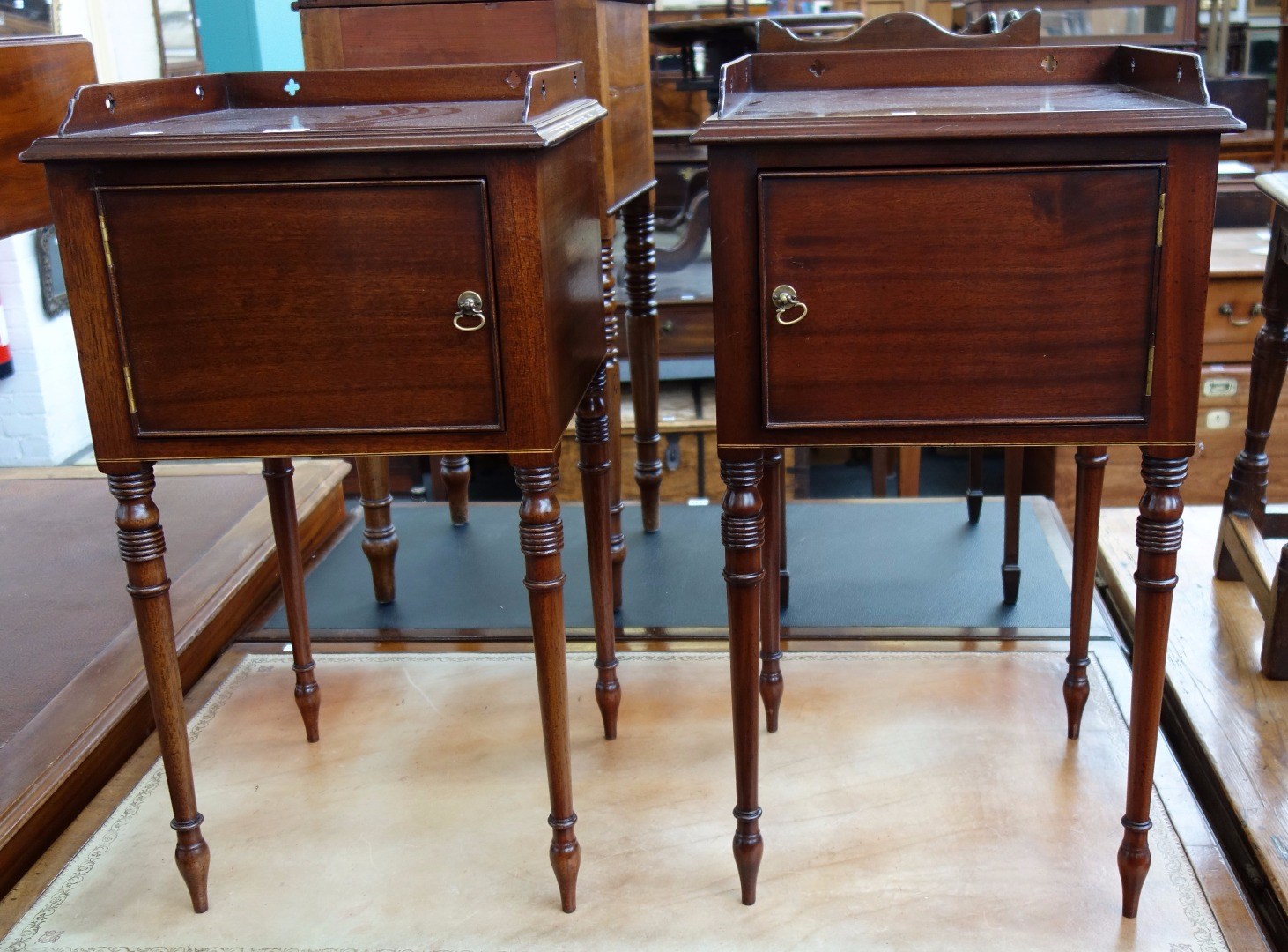 Appraisal: A pair of early th century style night stands with