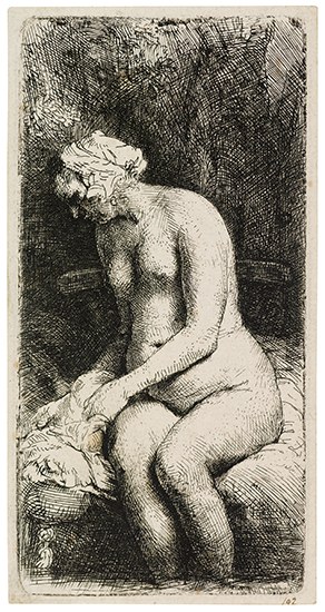 Appraisal: REMBRANDT VAN RIJN Woman Bathing her Feet at a Brook