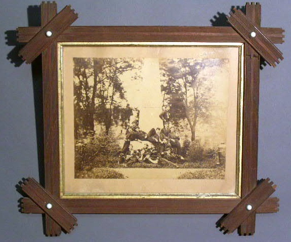 Appraisal: Printed Civil War era photograph in a Victorian walnut frame