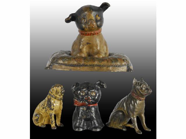 Appraisal: Lot of Cast Iron Dog Still Banks Description Includes Hubley