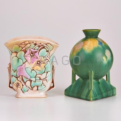 Appraisal: ROSEVILLE Two vases Futura and Morning Glory Both marked Larger