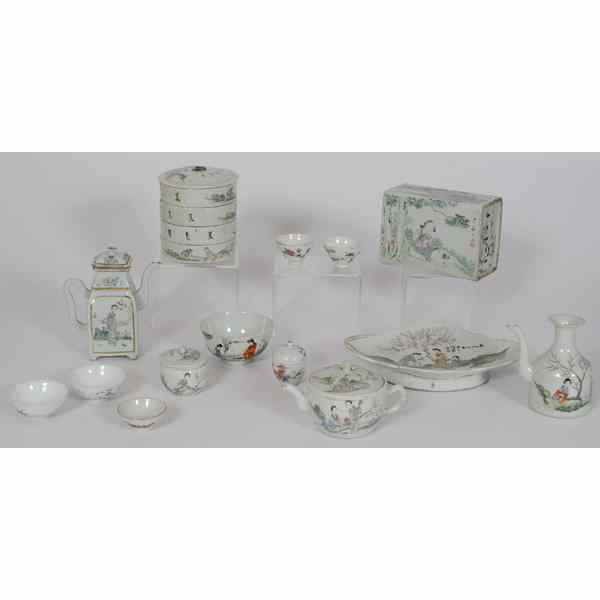 Appraisal: Chinese Porcelain Tablewares Plus Chinese A thirteen-piece assembled group of