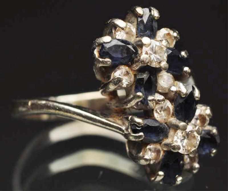 Appraisal: K W Gold Diamond Sapphire Ring Weight grams dwt Condition