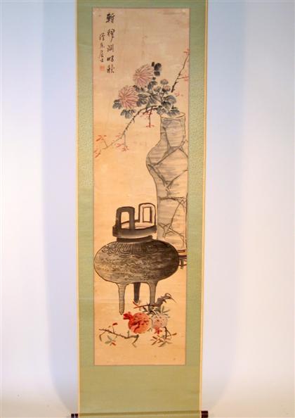 Appraisal: Japanese painting th century Hanging scroll color wash and ink