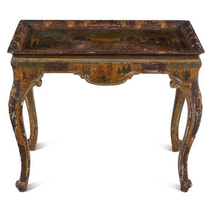 Appraisal: A Venetian Painted and Parcel Gilt Low Table th Century