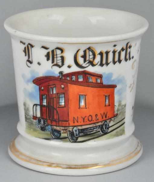 Appraisal: Railway Caboose Shaving Mug Description Gilt name T B Quick