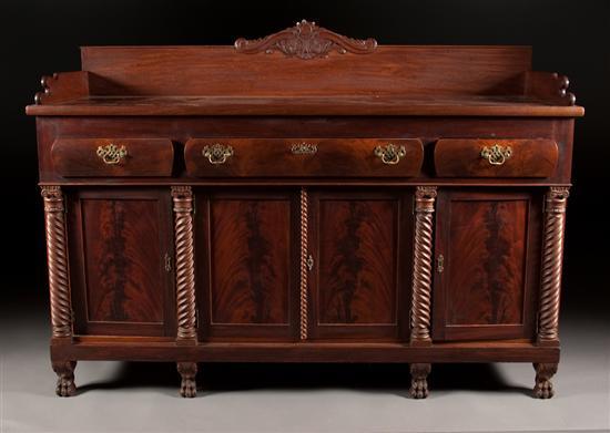 Appraisal: American Classical Revival carved mahogany sideboard fourth quarter- th century