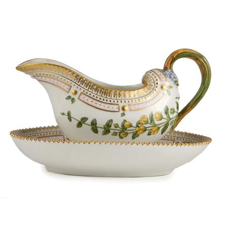 Appraisal: Royal Copenhagen Flora Danica Porcelain Sauceboat Estimate -