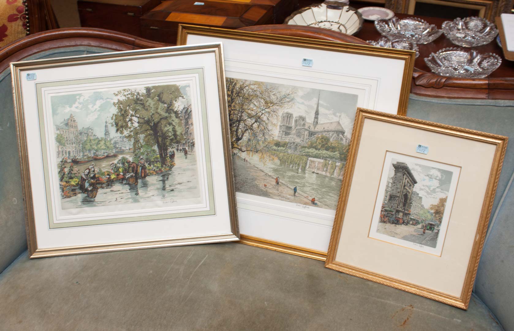 Appraisal: Three Hans Figura etchings framed