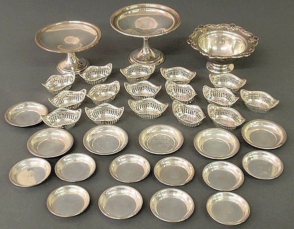 Appraisal: Group of sterling silver items- candy dish w scalloped rim