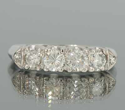 Appraisal: A Ladies' Diamond Ring k white gold ring set across