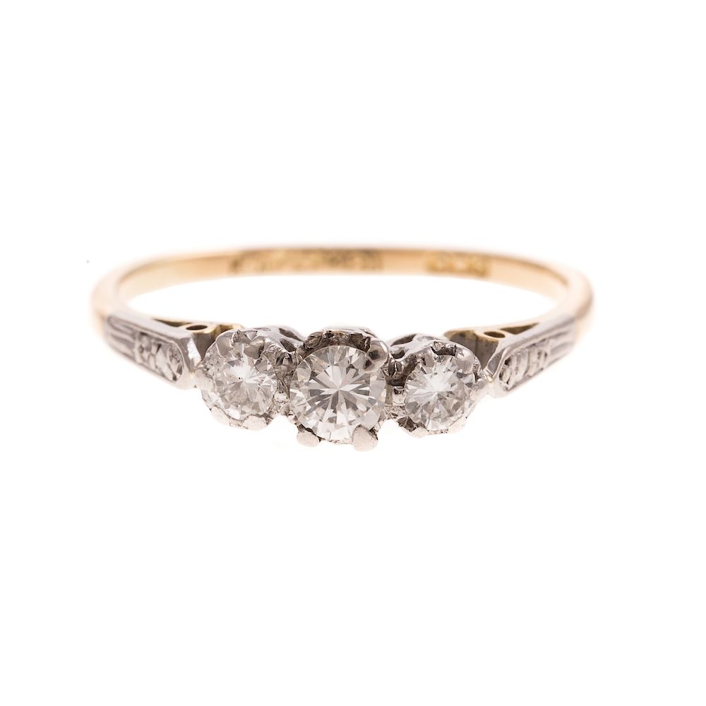 Appraisal: A Vintage Diamond Ring in K Platinum K yellow gold