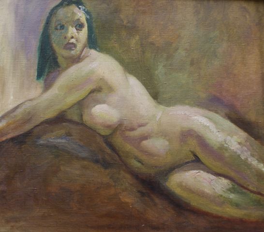 Appraisal: Twentieth Century School Nude oil on canvas on board x