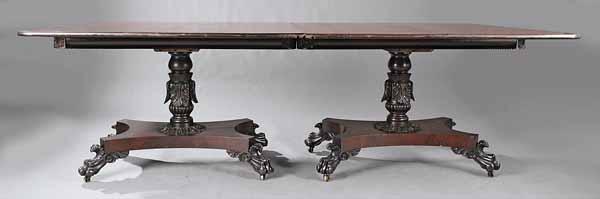 Appraisal: An American Classical Carved Mahogany Pedestal Dining Table early th