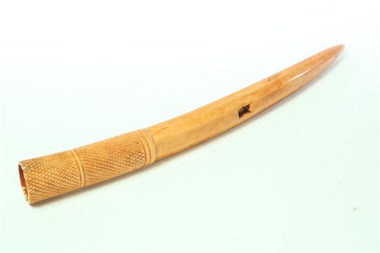 Appraisal: IVORY TRUMPET Africa early th century Carved from a tusk