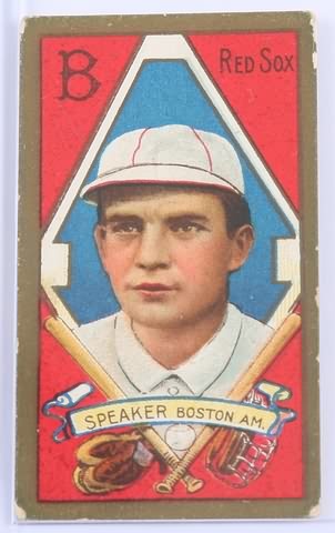 Appraisal: T- baseball card of Tris Speaker Boston Red Sox Card