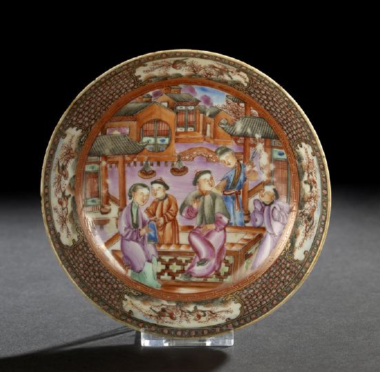 Appraisal: Small Chinese Export Porcelain Saucer Dish Qianlong Reign - richly