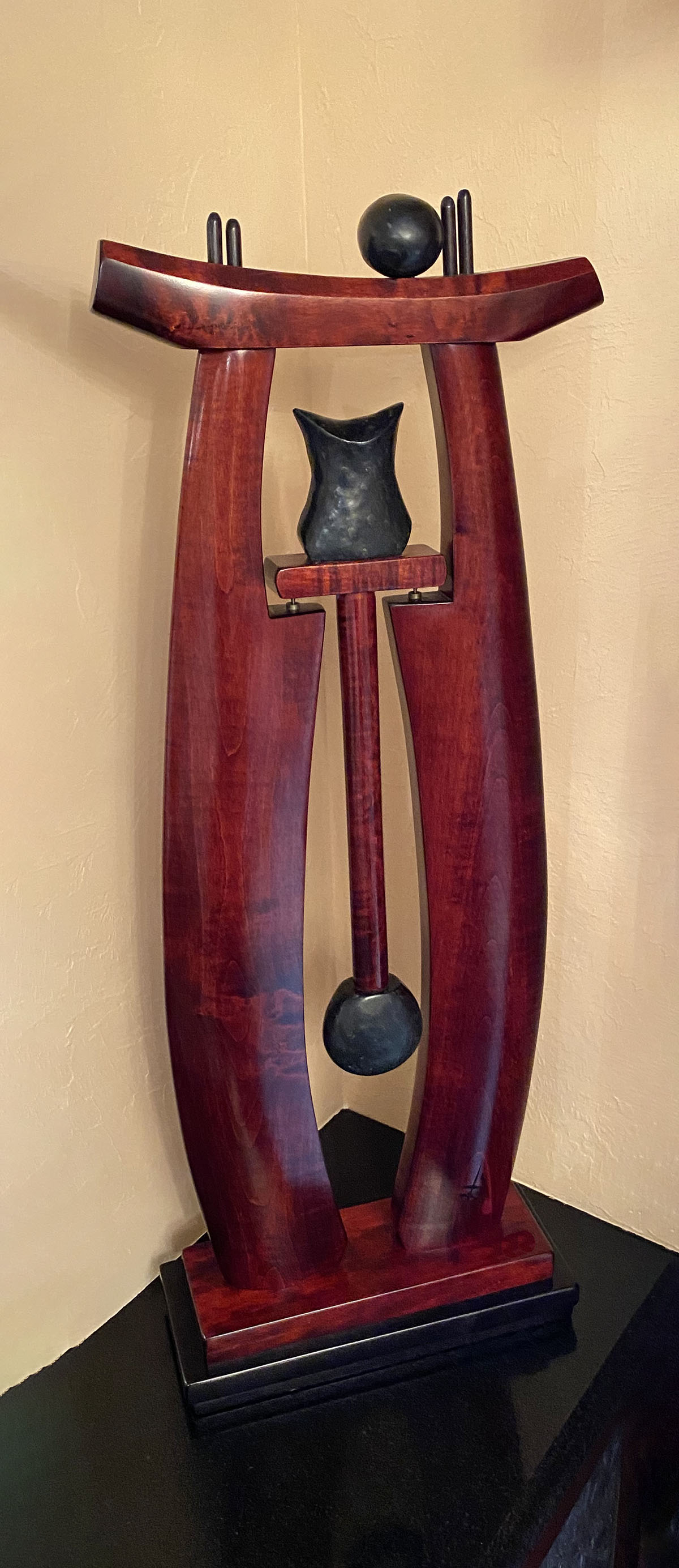 Appraisal: COSTELLO Michael S African - Abstract Kinetic Sculpture Wood and