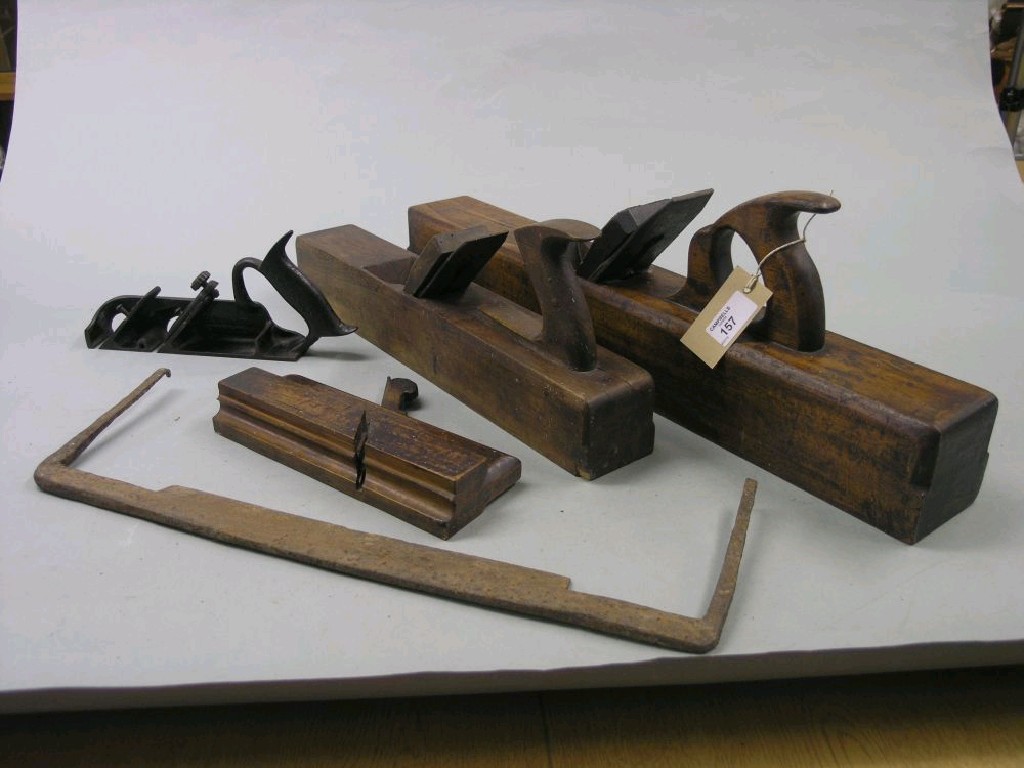 Appraisal: Early carpenter's tools consisting of a Stanley plane No draw