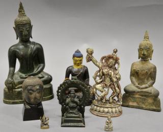 Appraisal: Group of eight Asian and Archaic pieces to include two