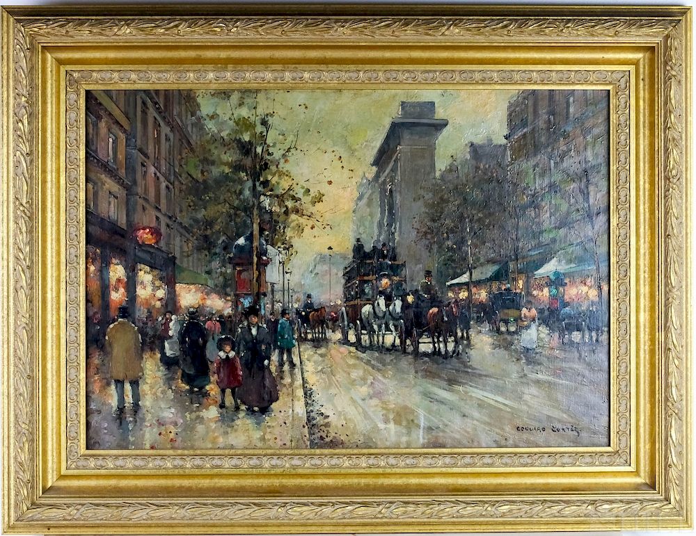 Appraisal: French Parisian Oil Painting after Edouard Leon Cortes Edouard Leon