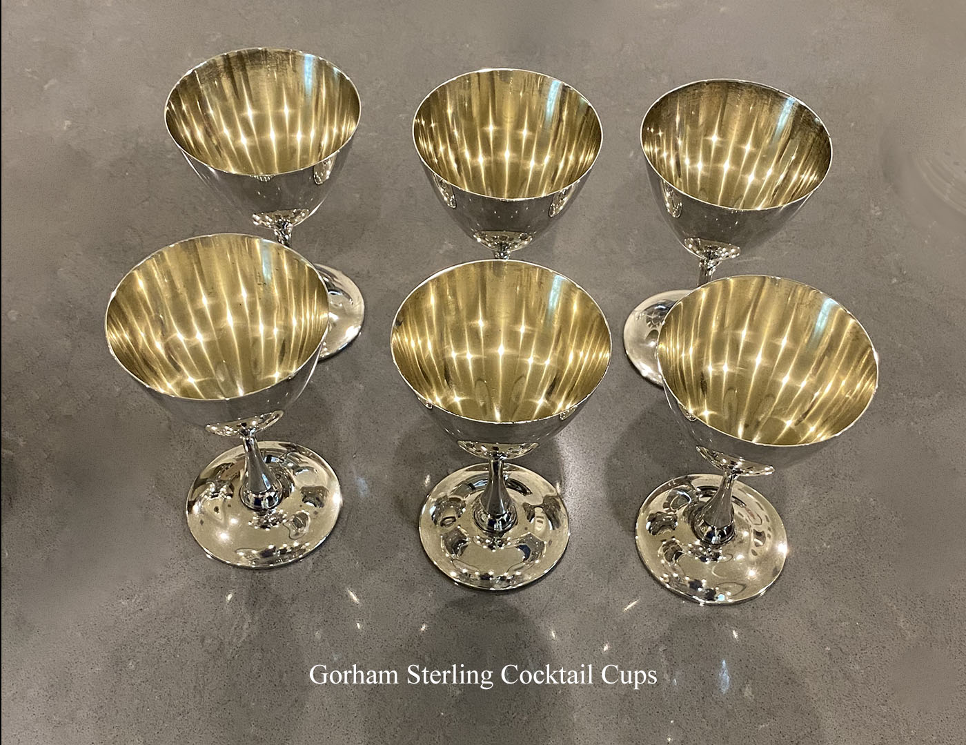 Appraisal: STERLING BLACK STARR FROST COCKTAIL CUPS Approx Troy ounces -